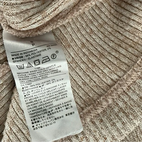 Banana Republic Ribbed Scoop Neck Sweater Size S ~ Beige Soft Knit Long Sleeve - Picture 6 of 7
